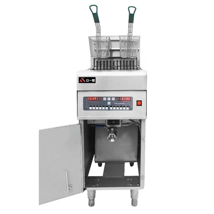 Commercial Full Automatic Lifting Rod 304 Stainless Steel Frying machine Electric Pressure deep fryer with oil filter