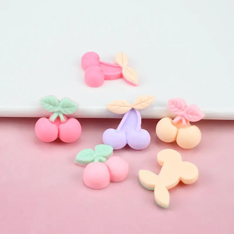 Summer 16-18mm Wholesale Nail Art Glamour 3d Nail Art Accessories Candy Color Matte Nail Art Accessories Wayi Resin Cherry