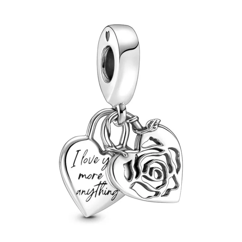 Passionate key lock Charm Shiny Eternity Symbol Heart Charm DIY Necklace Bracelet snake charm bracelets for jewelry making bulk