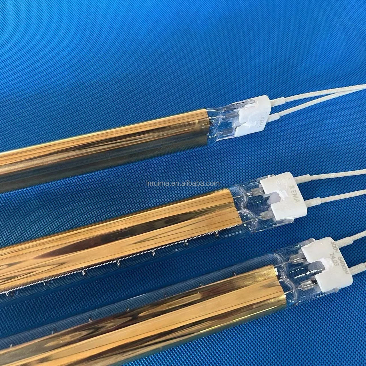 REMA  High efficiency 3/4 golden Coated halogen quartz heater infrared heat lamp Ir light for cutting laminating glass machine