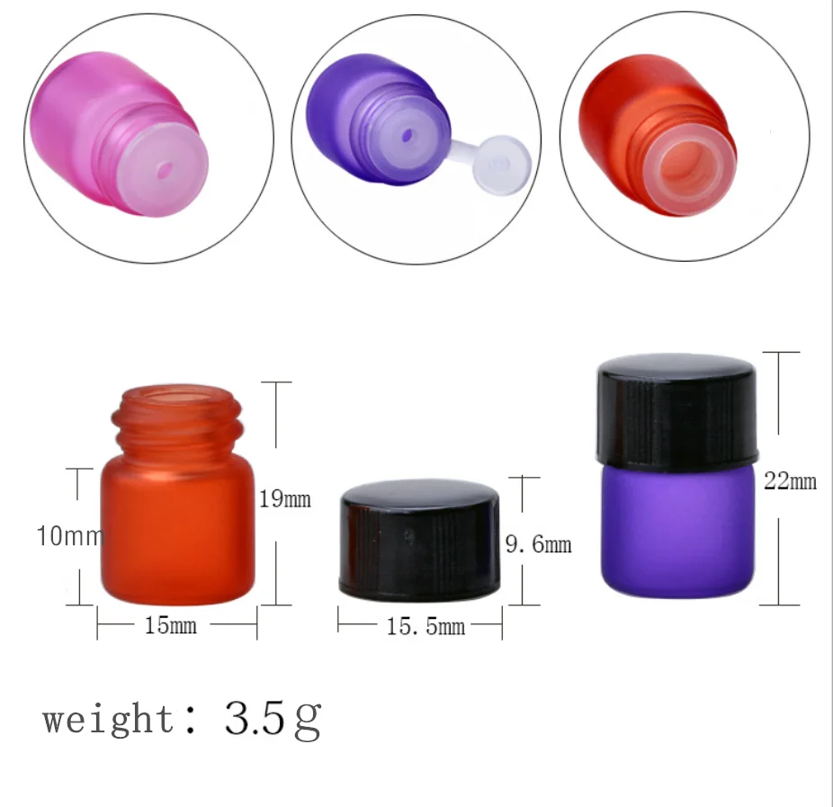 2ml glass vial brown 1ml 3 ml amber clear glass essential oil bottle 5ml blue small sample bottles with reducer and cap