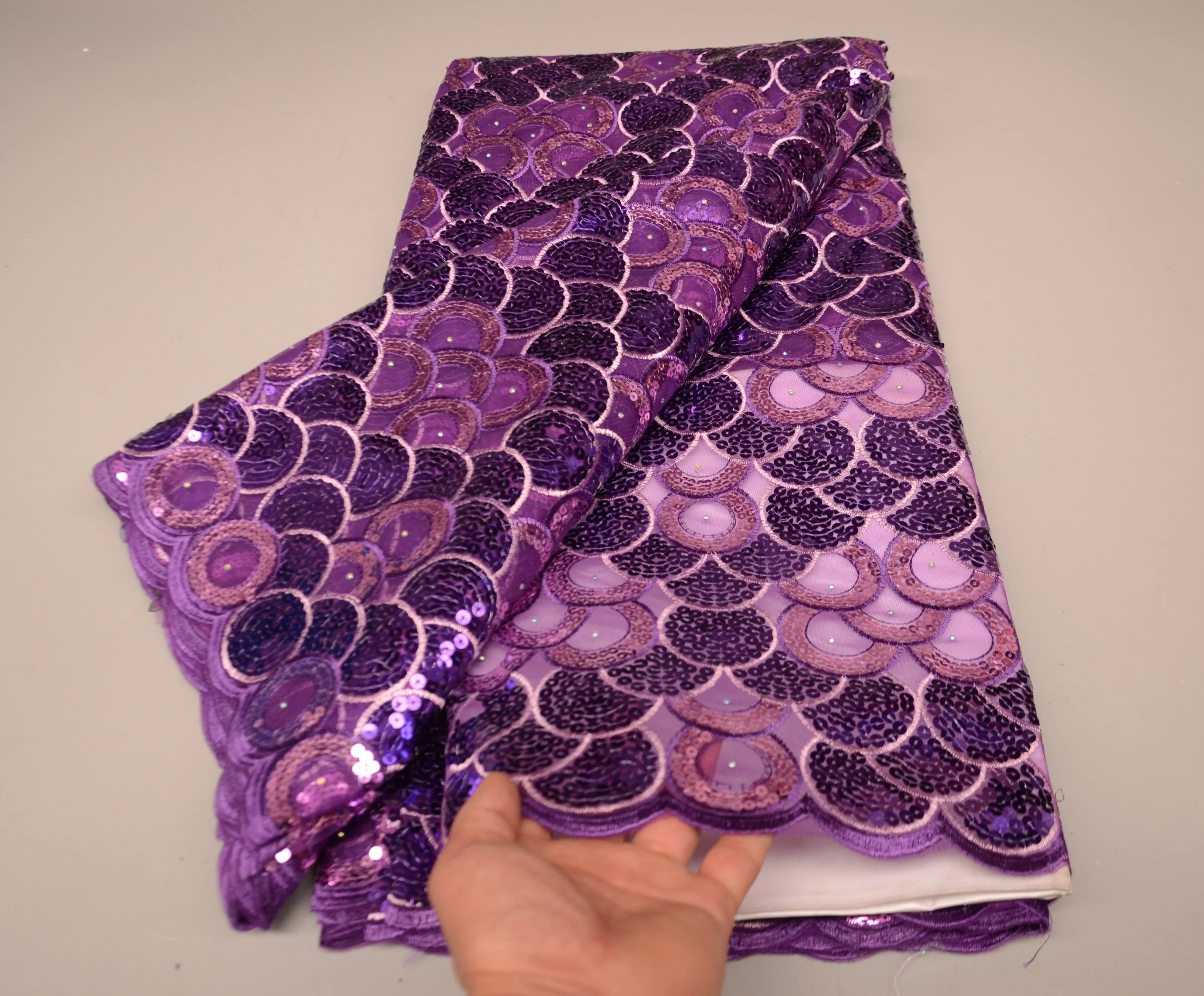 China Factory Wholesale Price Organza African Lace Fabric With Sequins For Women Wedding Party Dresses Wear 5 Yards