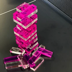 Neon pink acrylic tumble tower/neon pink plexiglass tumbling tower