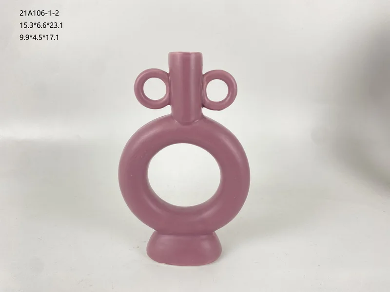 LARGE Pink Amphora Ceramic Vase,Flower Vase Boho Home Decor