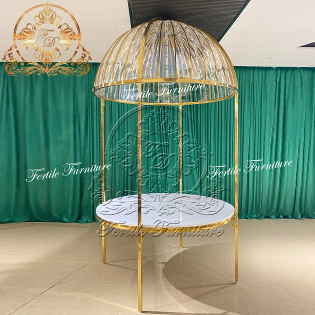 Luxury Crystal Dome Round Dining Table For Wedding