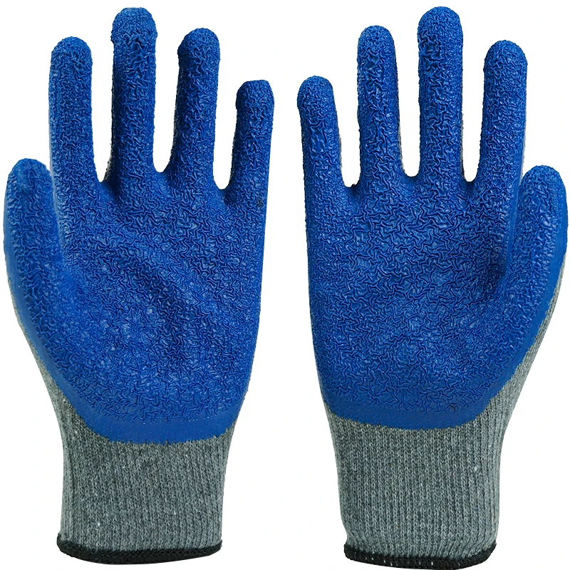 Fully impregnated rubber 13 needle grey yarn nylon hanging latex line wrinkle work protection gloves