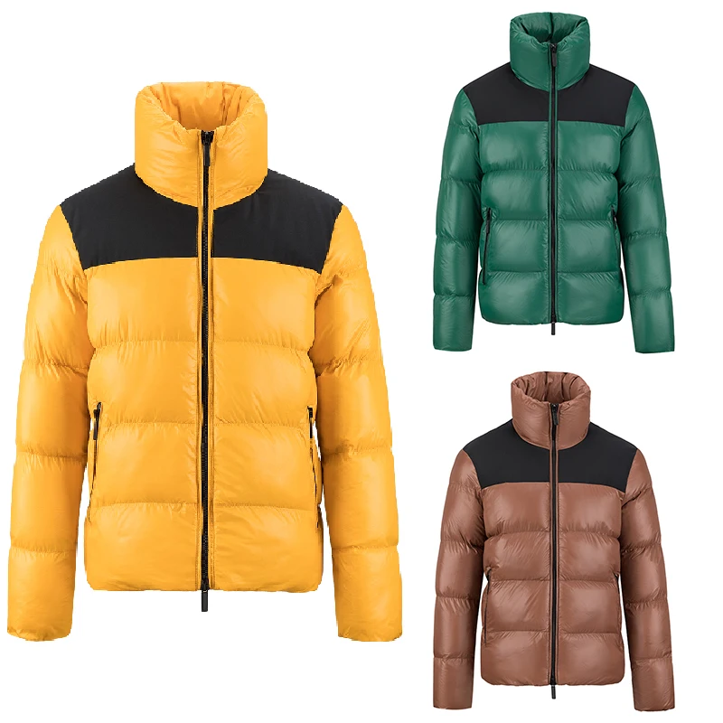 ALIKE Mens Warm Windbreaker Jacket Winter Quilted Jacket Nylon Stand Collar Men Padding Coat Puff Jacket