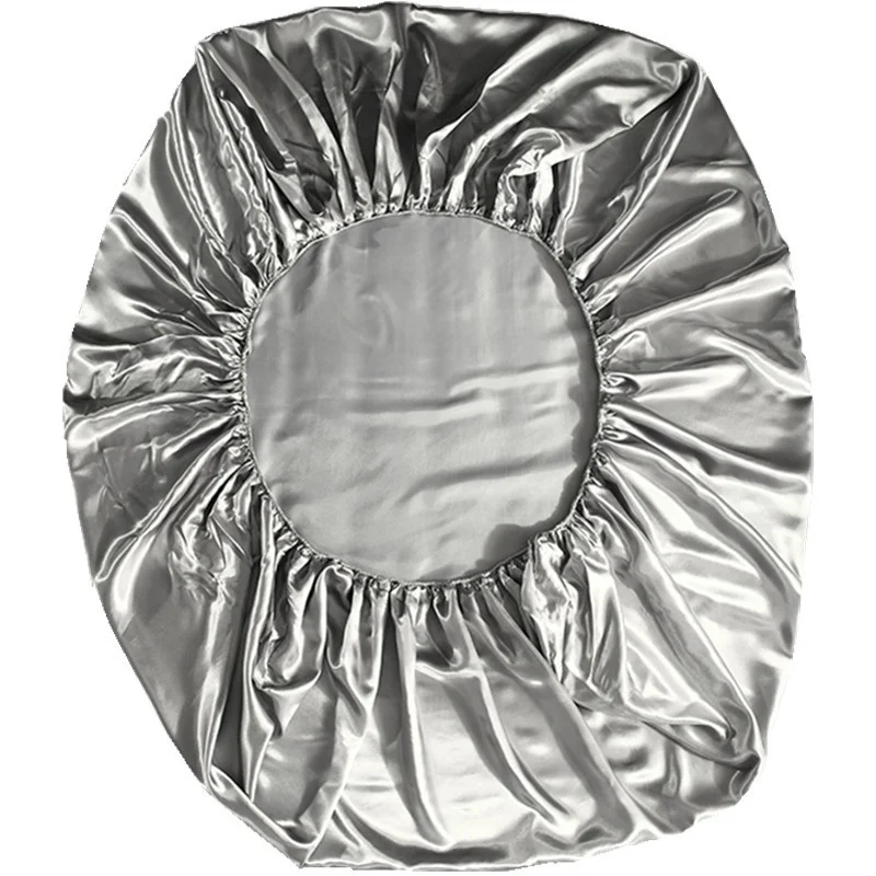 Solid Color White Black Red Purple Red Gray Blue Single Twin Double Queen King Size Artificial Silk Satin Fitted Bed Sheet