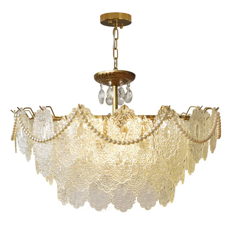 Multiple Types Classic Glass Hanging Lamps Elegant Art Glass Pendant Light for Living Room Bedroom Chandelier