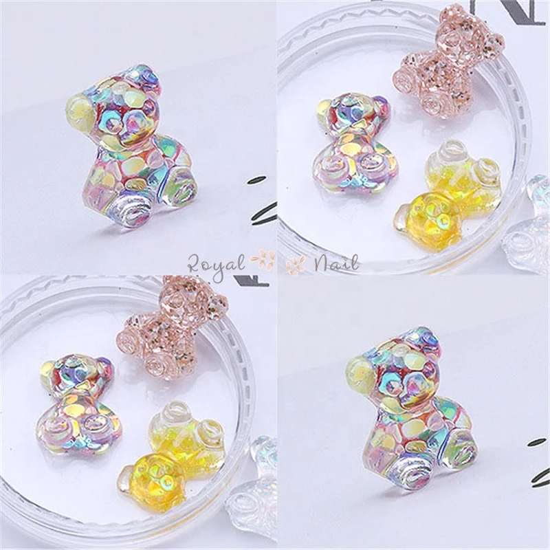  3D новое украшение ногтей 12 видов цветов разного размера Gummy медведя привлекательного леденцового набор «сделай сам» для