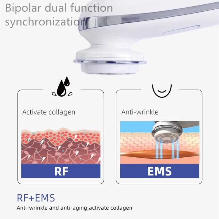 Portable multi-functional rf and ems ultrasonic vibration massage home use skin tightening beauty instrument