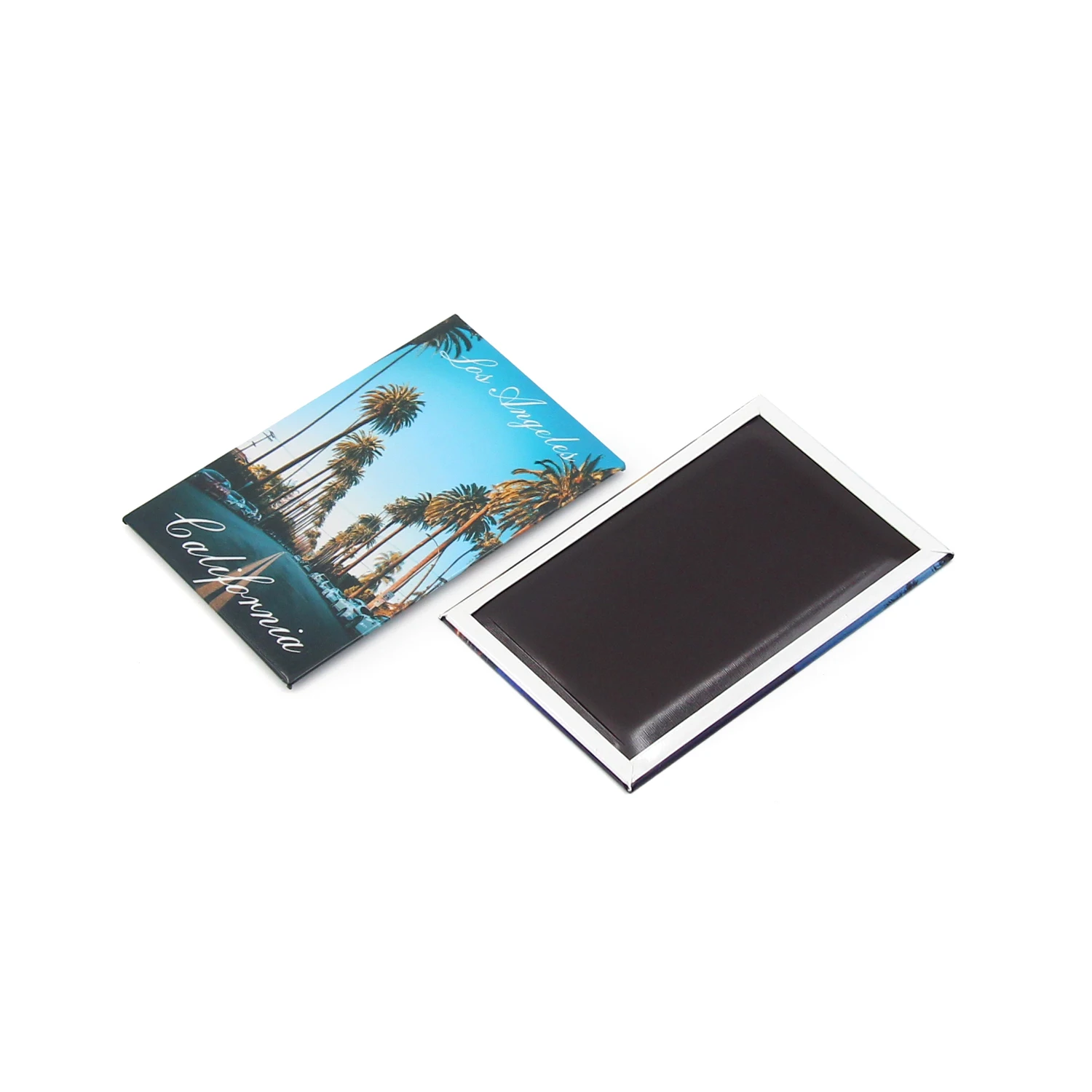 Custom Photo Los Angeles Beach Tourist Souvenir Tinplate Fridge Magnet Tin Fridge Magnet