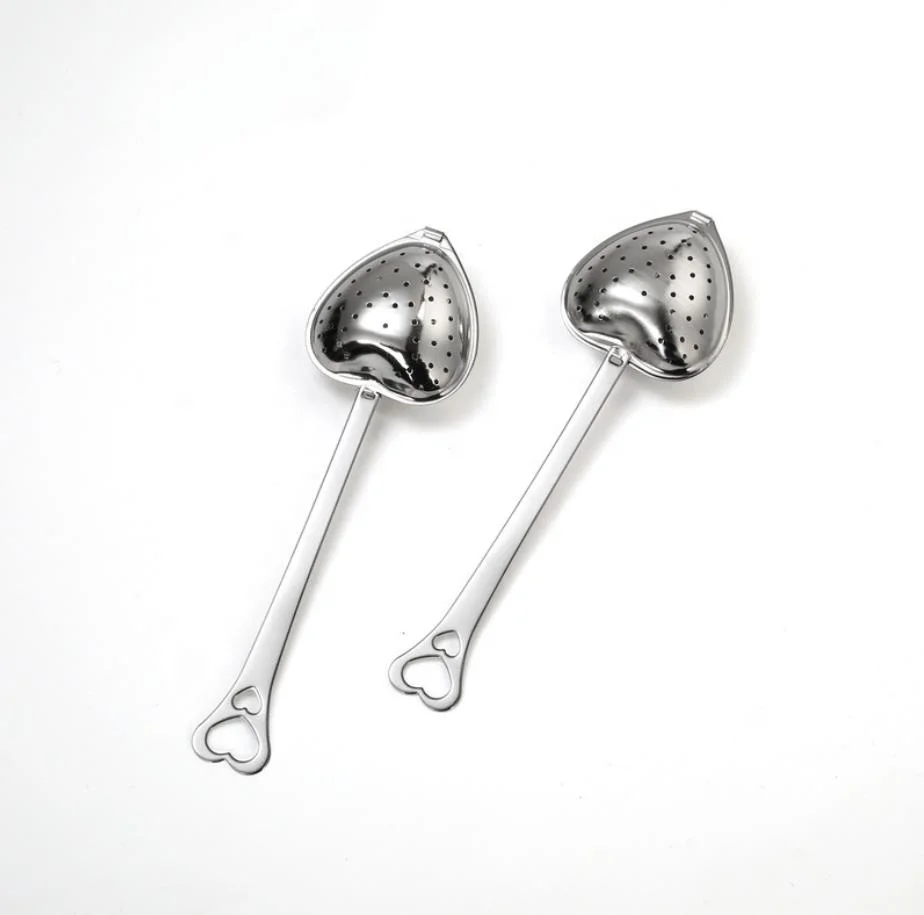 Ситечко для заваривания чая в форме сердца из нержавеющей стали серебро 304