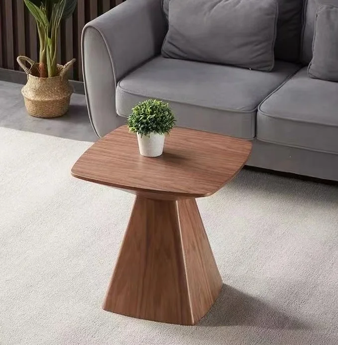 latest contemporary design wholesale high quality customized home living tapered base round high walnut coffee table