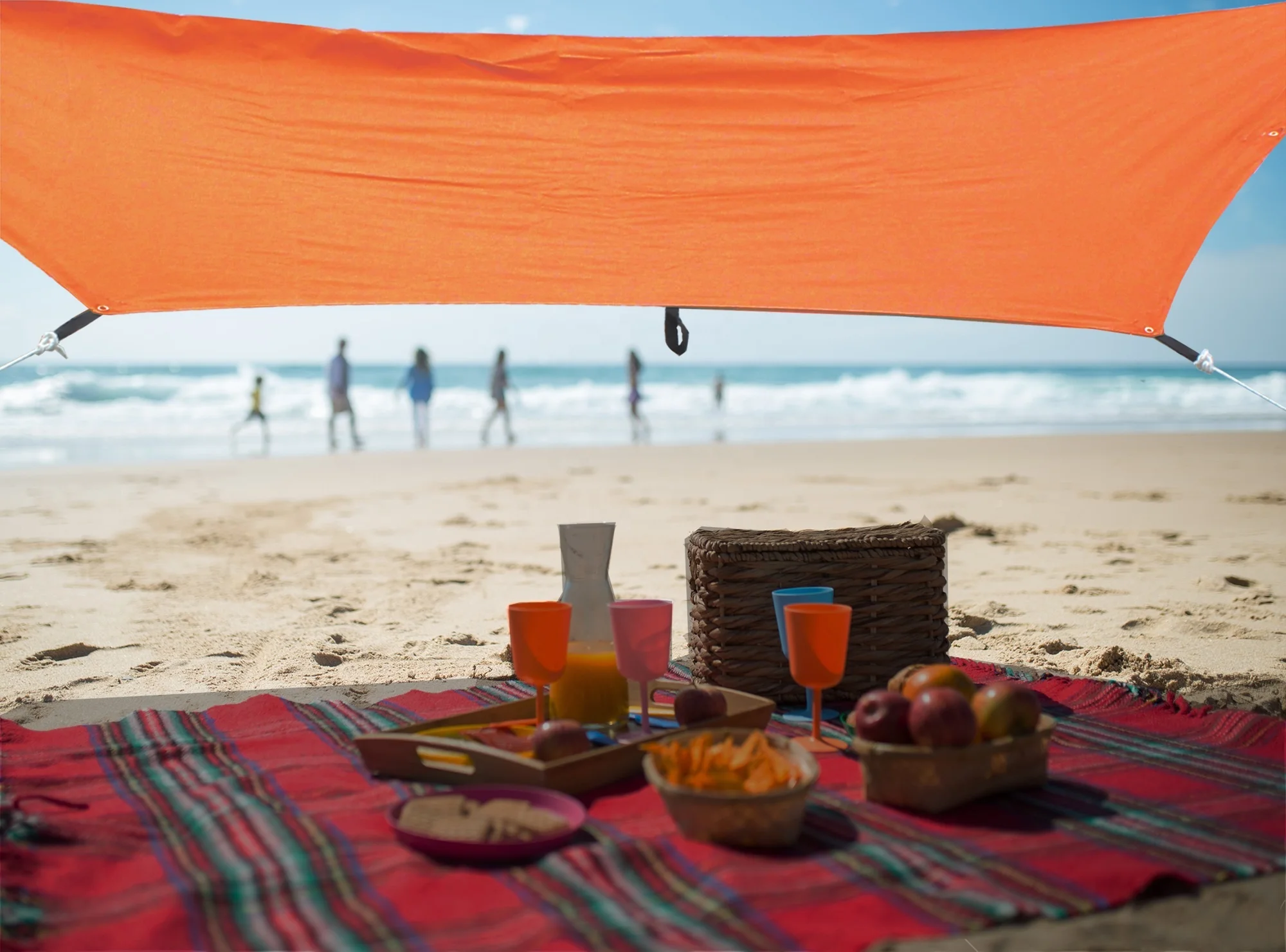 Outdoor Waterproof Tarps, Heavy Duty Beach 210D  Oxford Poly Cloth Waterproof Rain Tarp for Camping Travel