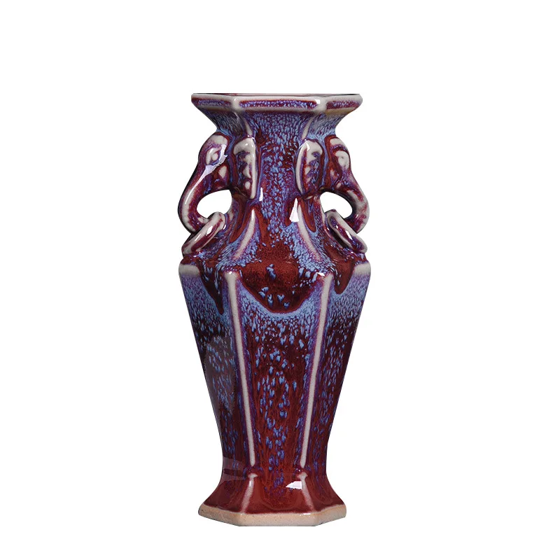 Home Decor Chinese Style Ceramic Flower Vase Wholesale Antique Pottery Blue And White Porcelain Small Vase