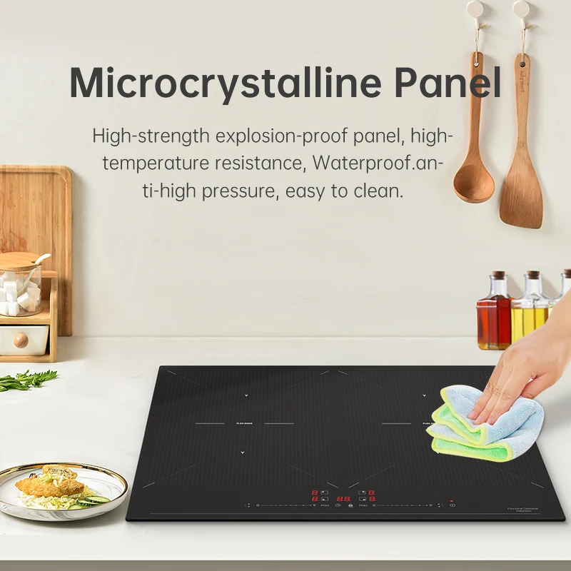 Kitchen Smart 7000W Built-in Electric Cooktop Stove 4 Plate Glass Electric Four Burners Induction Cooker
