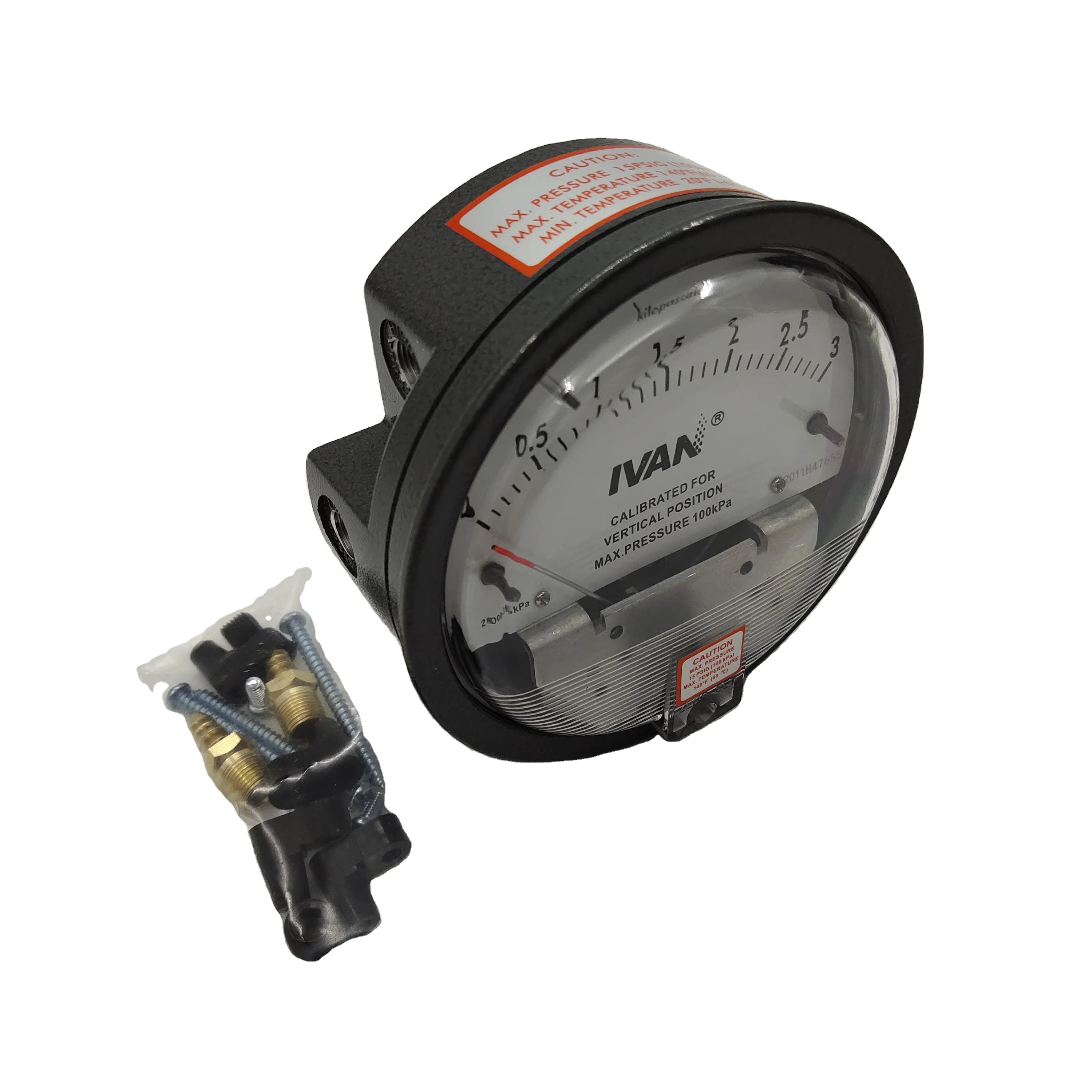 Ivanper Cast Aluminium Low Differential Pressure Gauge For Indicating Air Or Non-corrosive Gas Pressure