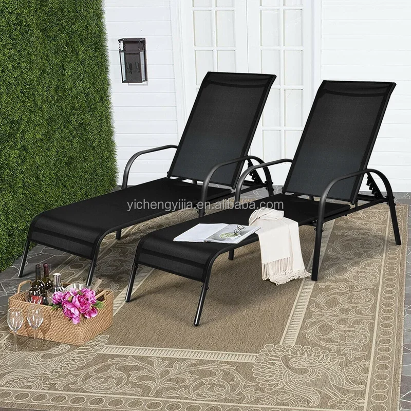 3 Piece Outdoor Outside Furniture Pool Outdoor Chaise Longue Pool Furniture Poolside Sun Lounger Lounge Set