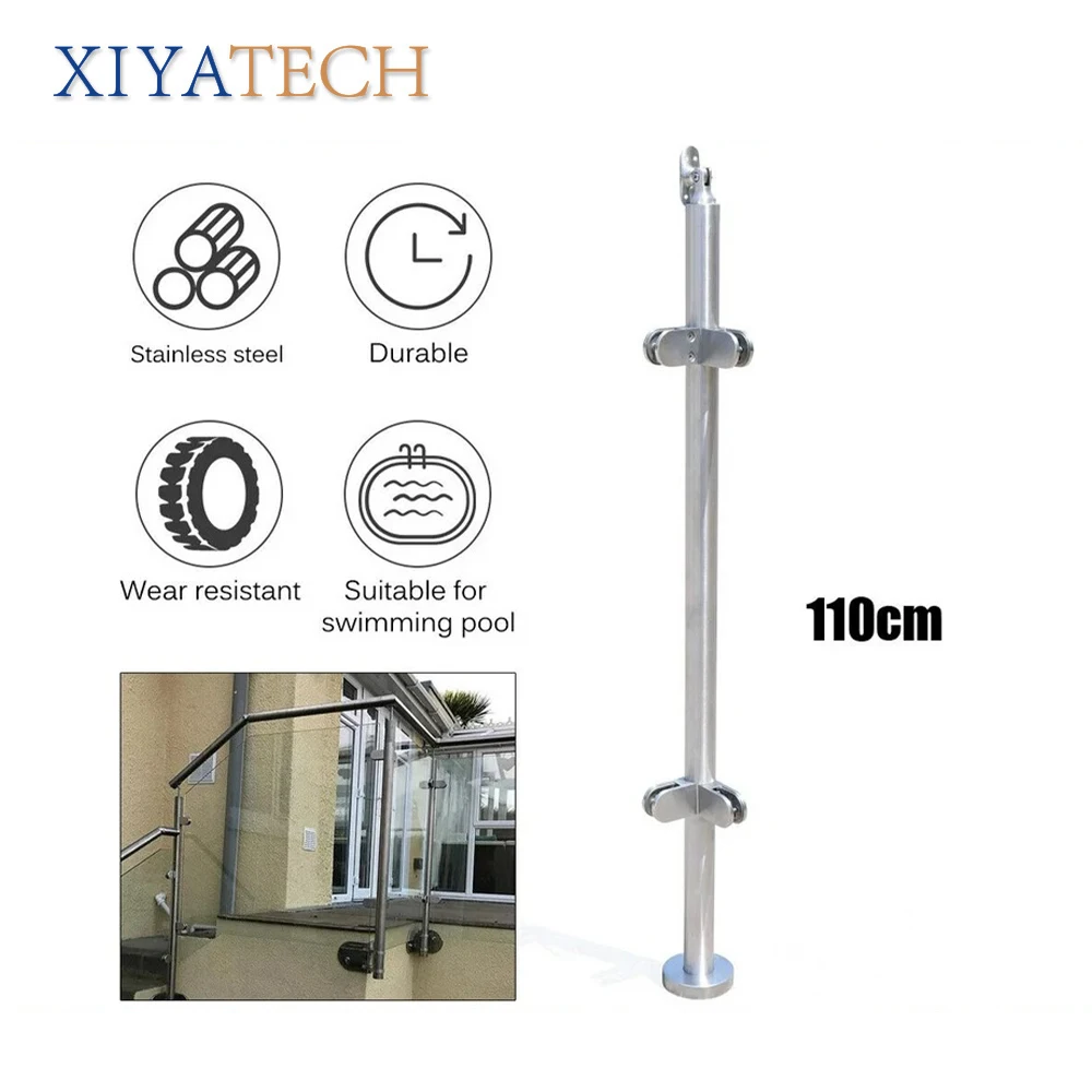 XIYATECH 304 316 outdoor exterior balcony deck railing stainless steel railing bar holders round pipe railing