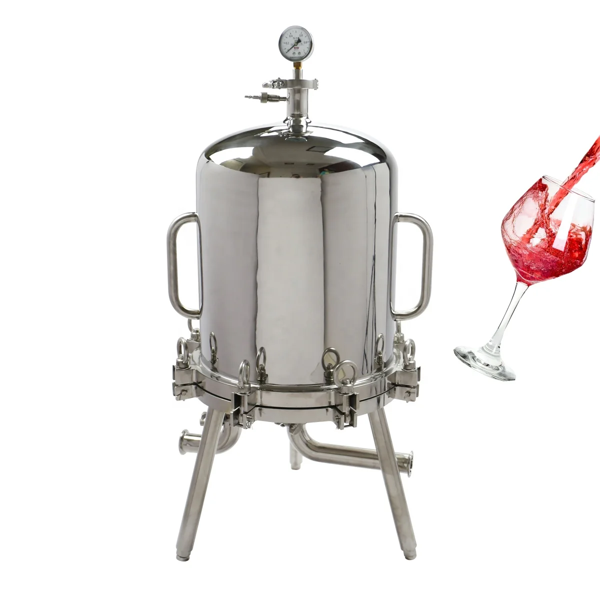 Sake Tokubetsu Honjozo Junmai Daiginjo Chinese Spirits Cartridge Filtration Stainless Steel Filter Housing