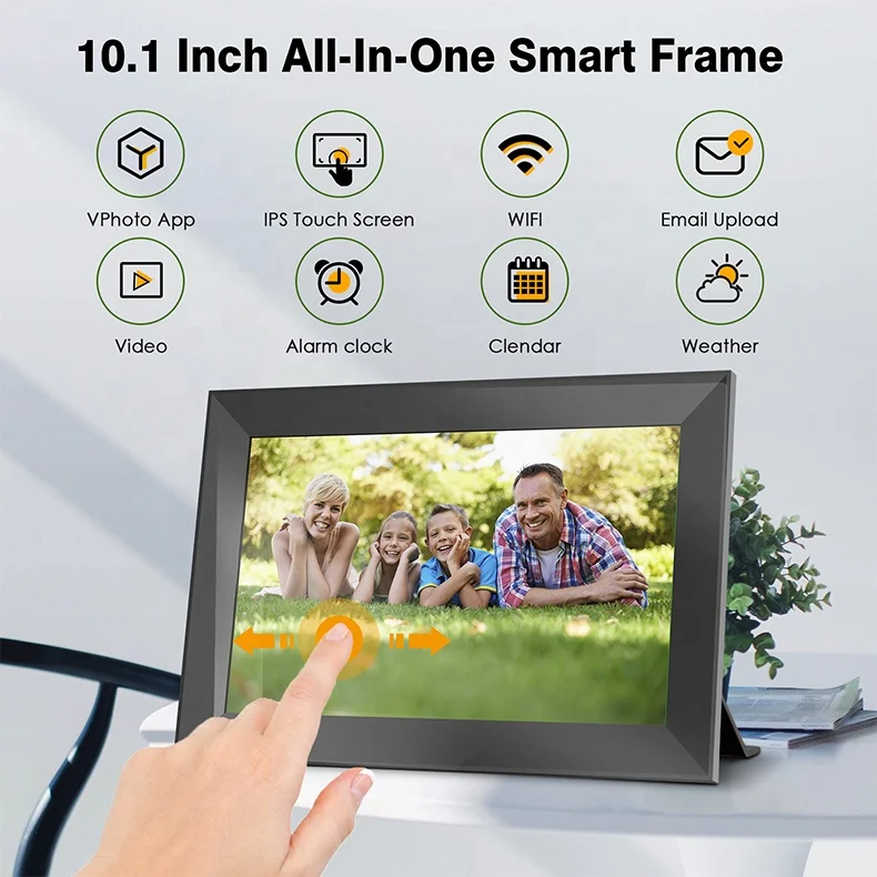 Best Quality Frameo 10.1 Inch 1280x800 IPS LCD Touch Screen Video Smart WiFi Digital Photo Frame