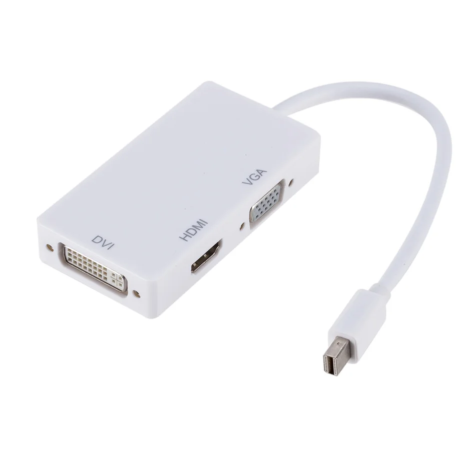 3 in 1 Thunderbolt Mini DP to HDMI VGA DVI Converter 4K 1080P Mini DP Cable Adapter for MacBook Pro Air Mini DisplayPort