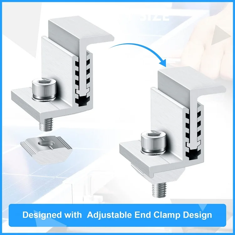 Corigy Solar End Clamp Solar Panel Mounting Z Bracket Mid Clamps Aluminum Rail End Clamps
