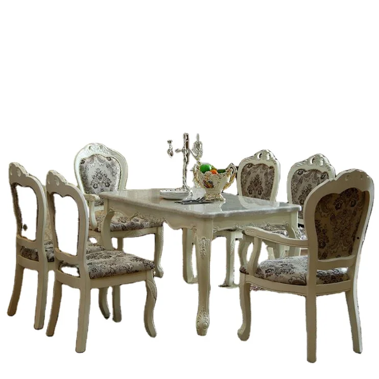 Antique Style Italian Dining Table, 100% Solid Wood Italy Style Luxury Dining Table Set o1108