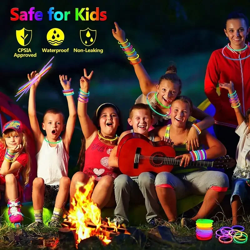 Glow Necklaces Bracelets Jewelry Favors Bulk Glow In Dark Fiesta Decor Navidad Halloween Wedding Supplies Neon Party Glow Sticks
