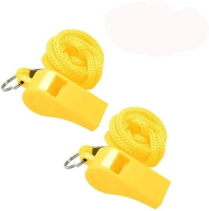 Multi Colored Eco-friendly Plastic Whistle With Lanyard Plastic Loud Crisp Sound Whistles Rings For Outdoor Fitness And Activity