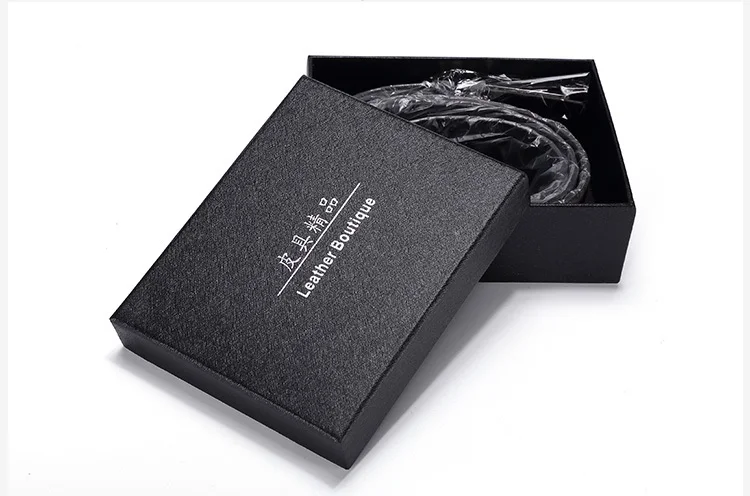 Недорогая пустая жесткая картонная крышка и подарочная коробка с индивидуальным дизайном для кожаных изделий Мужская упаковочная кожаного