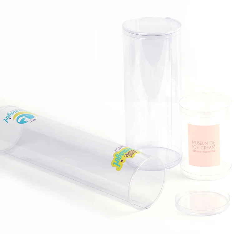 Hot Selling Wholesale Custom Plastic PET PVC PP Clear Transparent Packaging Cylinder Tube Cosmetic Container with Lids