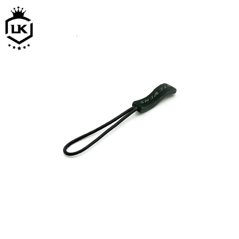 U shape decorative plastic zipper pull cord brand logo TPU string zipper puller for Jacket