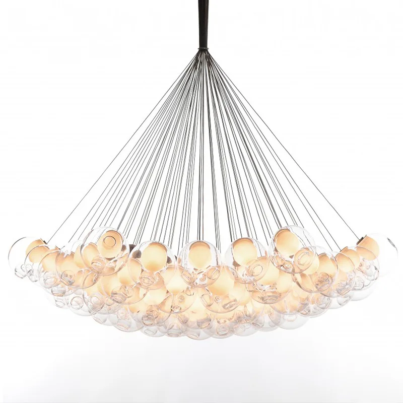 bubble light chandelier modern glass ball pendant lights for dining room restaurant decoration light fixture large pendant lamp