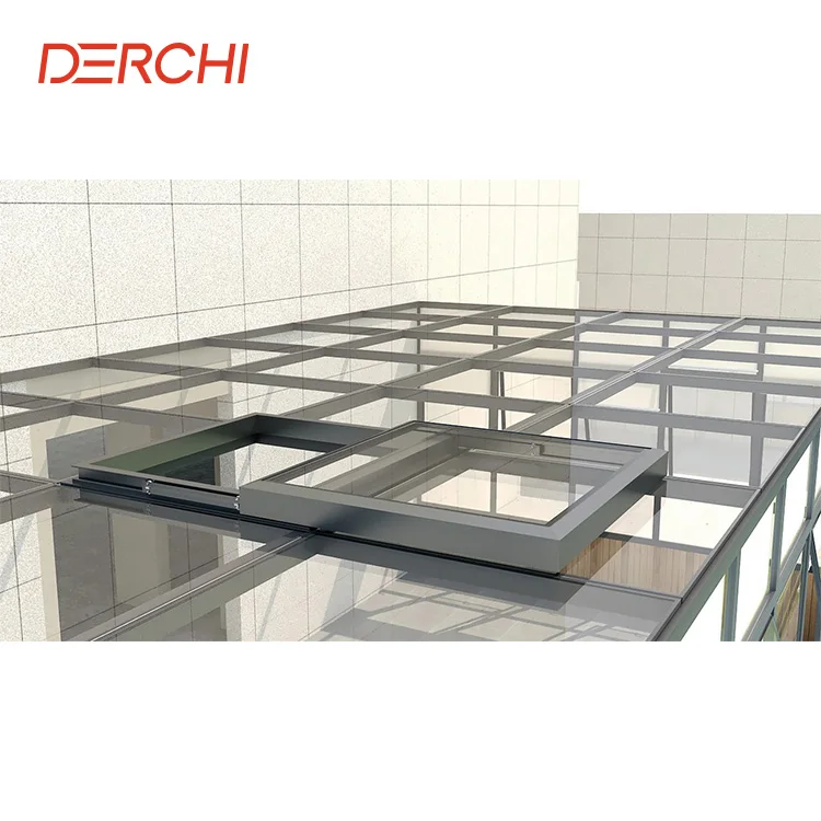Luxury Rainproof motorized electric roof sliding open retractable skylight systems