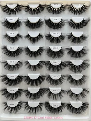 Wholesale lashes bulk buy natural mink eyelashes 5d d curl mink lashes 25mm mink eyelashes with boxes