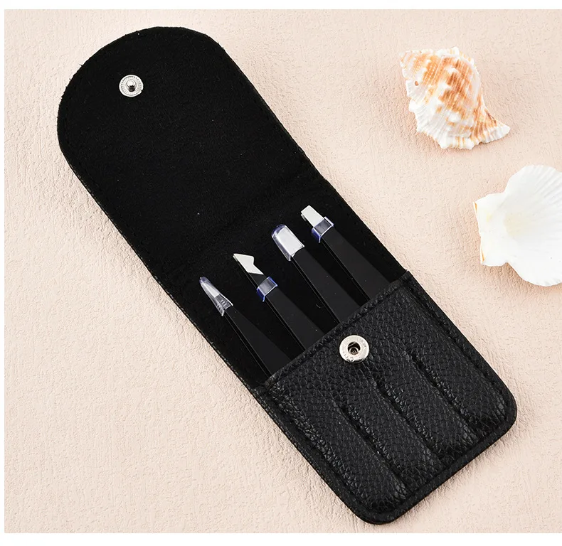 6 Pcs Pink Eyebrow Tweezers Set Precision Tweezers Set for Women Makeup Kit With Curved Scissors