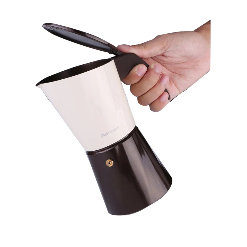 LUCKY FEEL Modern Design Italy Style 300ML 6 Cups Hot Sale Aluminum Coffee Pot