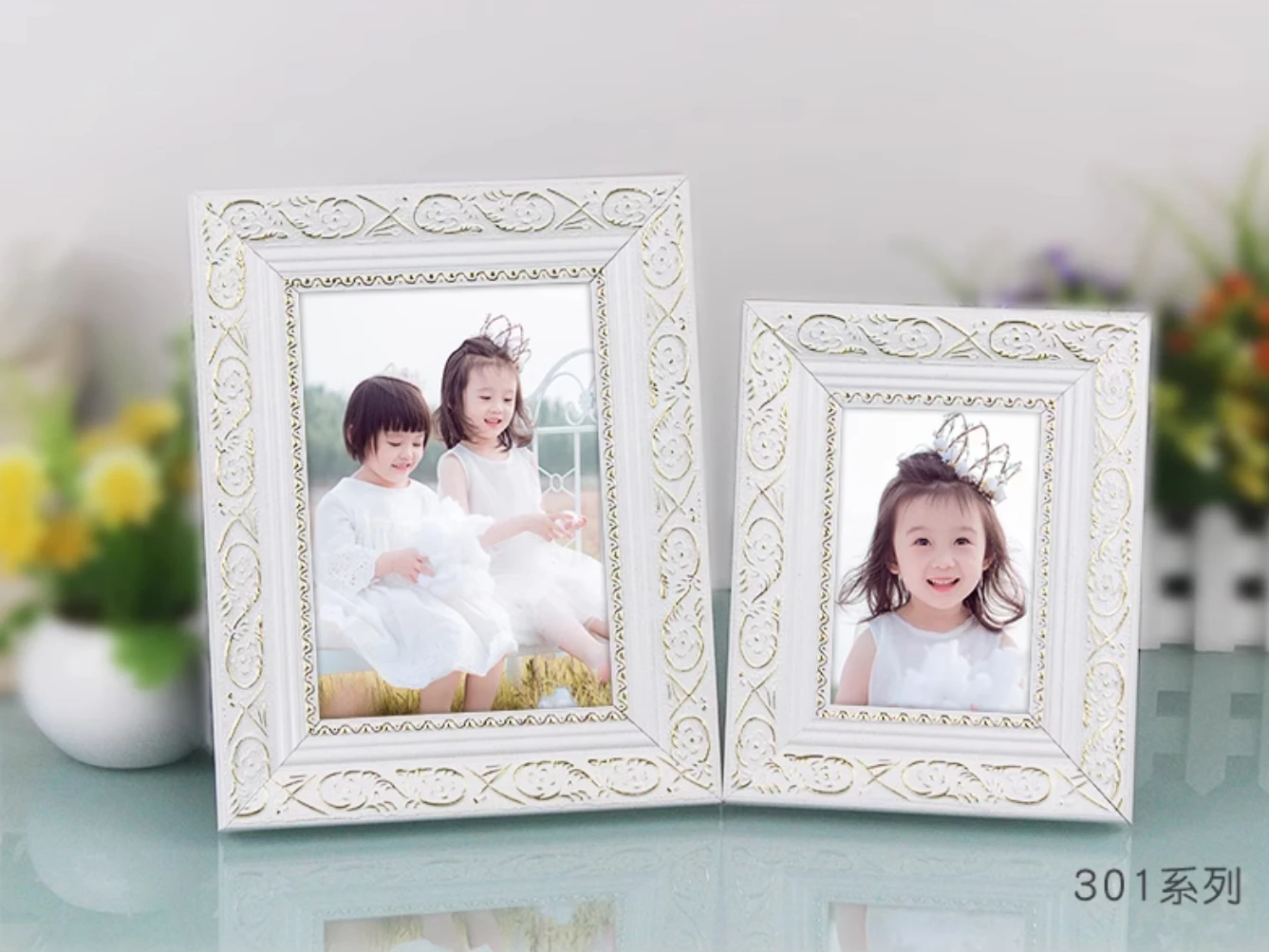 Generous Elegant Princess Vertical Engraved Solid Customized Logo Fashionable Environment Friendly Photo Plaster picture frame