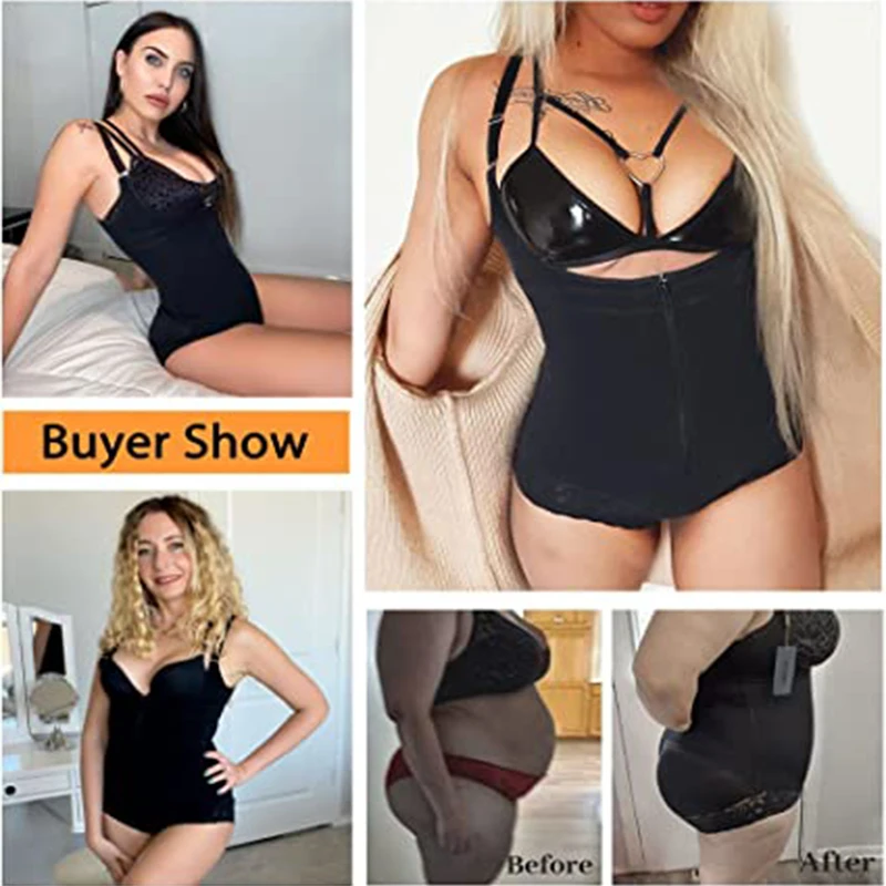 Wholesale 2021 Hourglass Zipper Tummy Control Colombianas Women Bodyshapers De Mujer Fajas Body Shaper Thong Shapewear Bodysuit