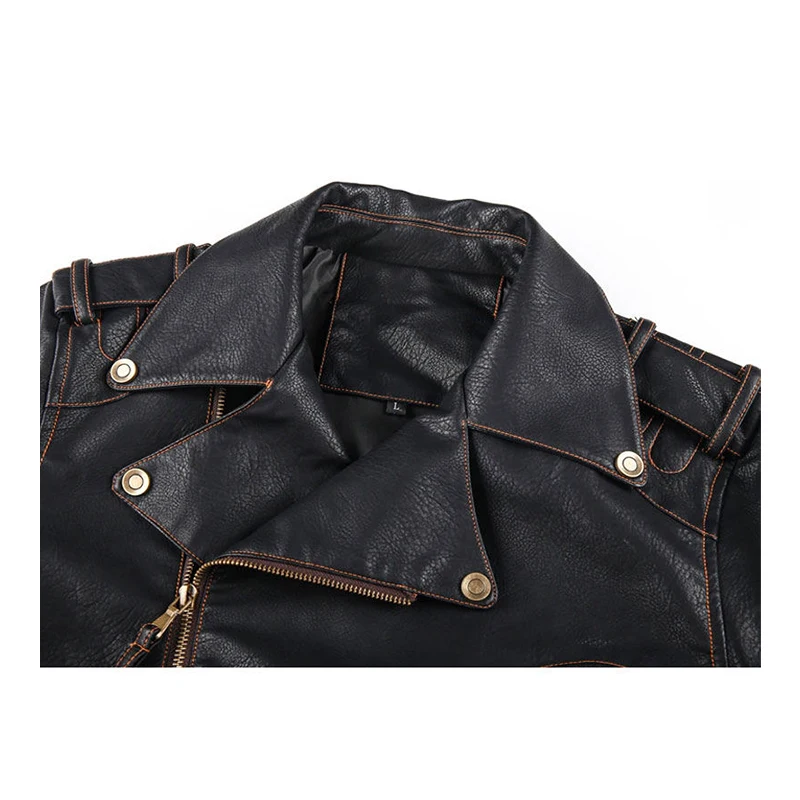 100% Real Motorbike Wholesale High Quality Warm Motorbike veste en cuir homme jacke Leather jacket