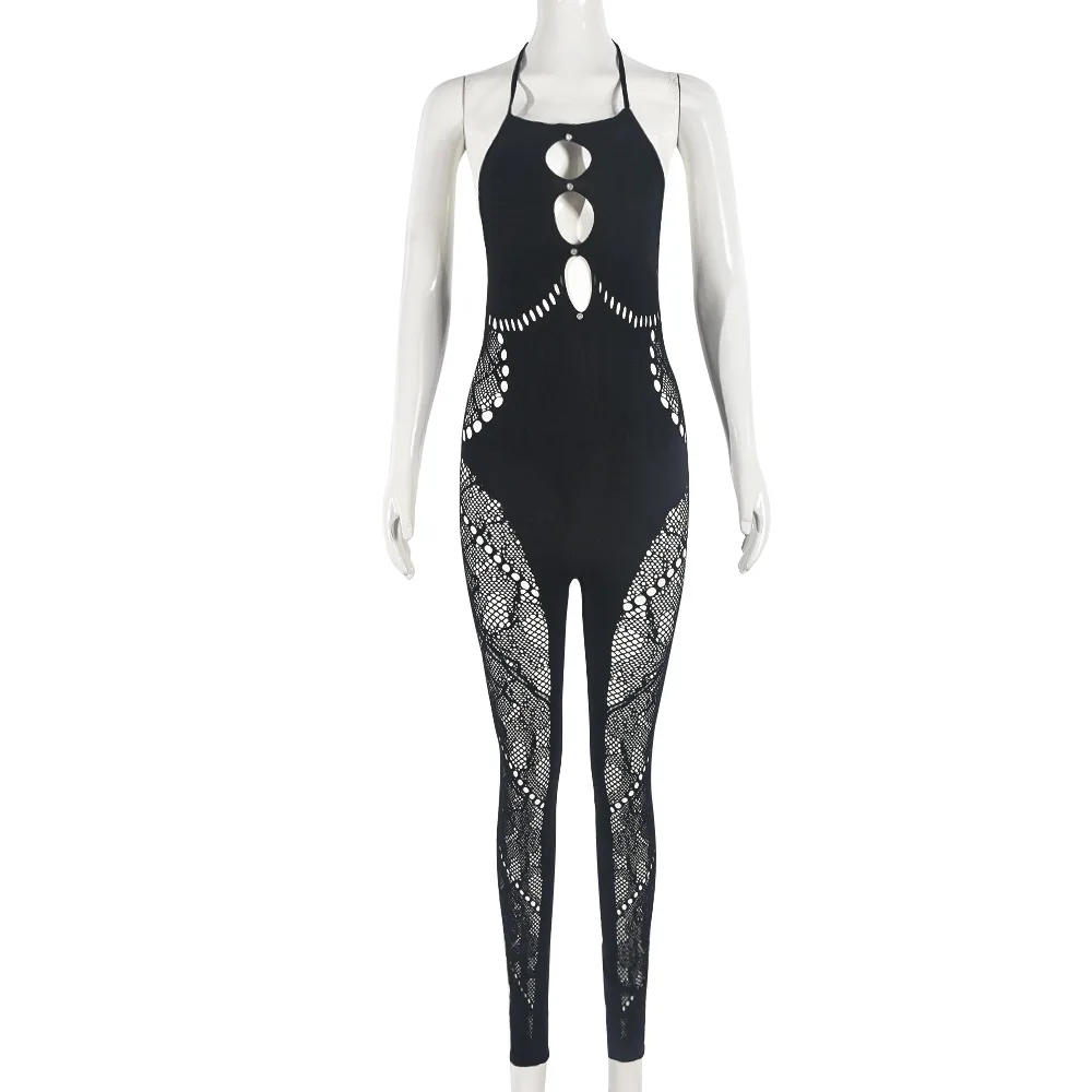 DGF041090 Hot selling Knitted hollow Out sexy Jumpsuits with low price
