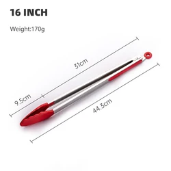 Wholesale BBQ grilling tong cooking kitchen tools stainless steel Non-slip bread silicone food tongs for BBQware