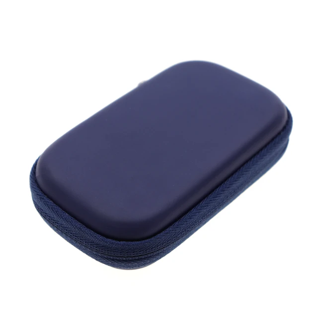 High Quality Portable Square PU Travel EVA Earphone Electronic Accessories Bag Pouch