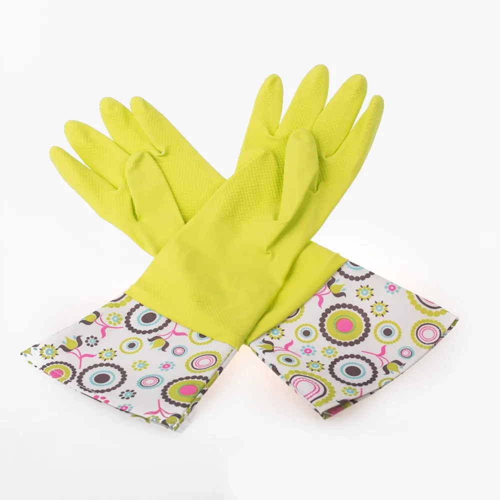 Household Cuff-lengthened Cleaning Glove of Good Quality Latex Custom Package Customized Logo Nitrile Gloves Latex Free Medium