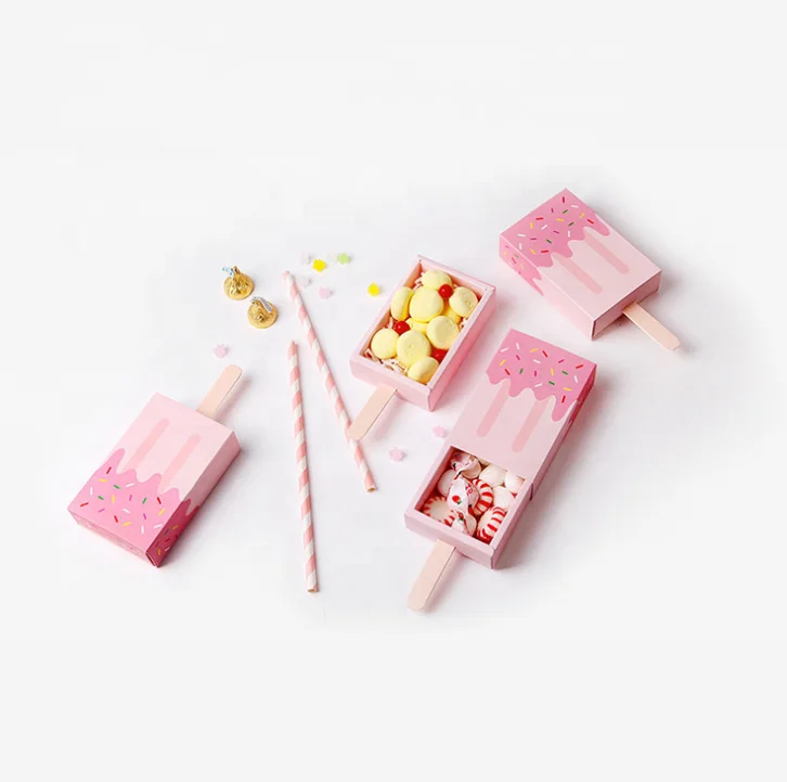 cute folding paper box cartoon ice cream drawer gift box