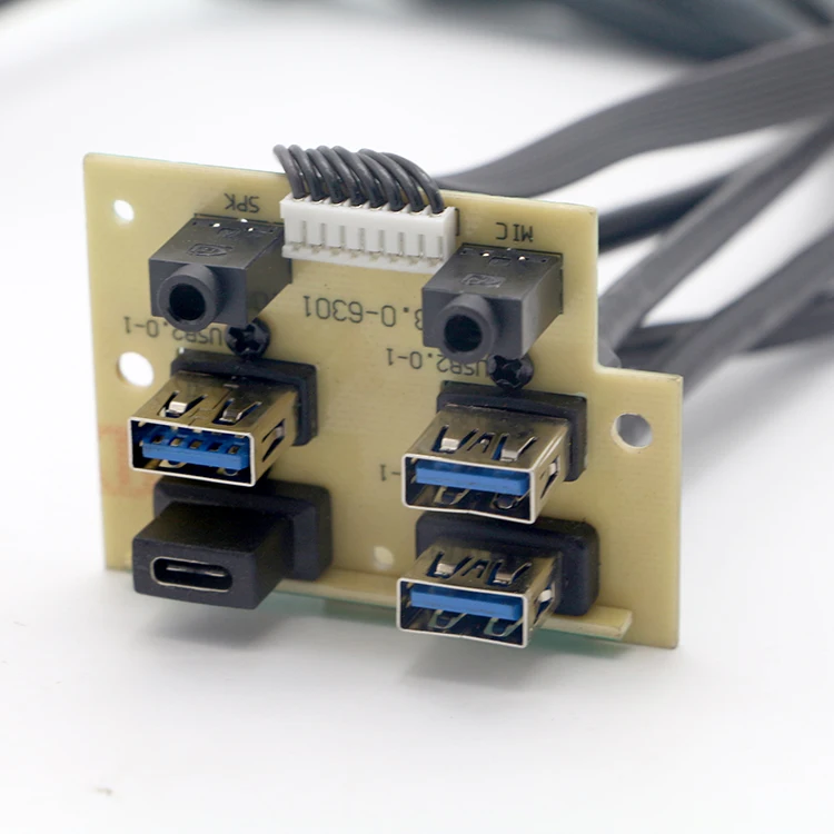 computer accessory front panel usb 3.0 20pin to usb A 3.0 female+type C female socket computer motherboard cable