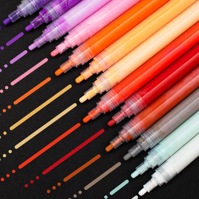 
Stromer Manufacture Oem Customer Logo Acrylic Paint Markers Set For Rocks Glass Fine Tip Multi Color Acrylic Paint Pens 