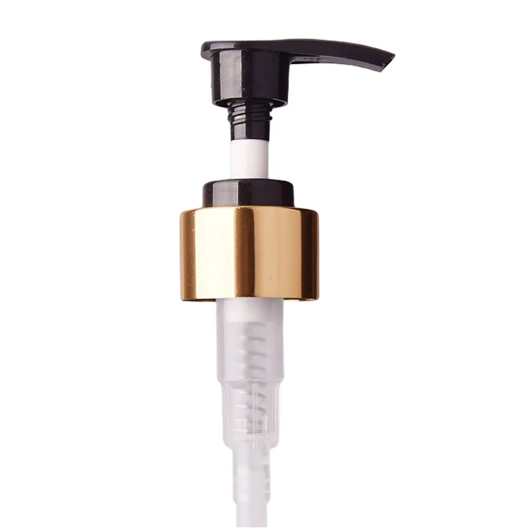 28/410 Aluminum shiny gold cosmetic soap dispenser pump penis pump lotion